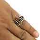 Wedding Band Garnet Moonstone Sunstone 925 Sterling Silver Ring