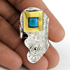 Natural Turquoise Gemstone 925 Silver Ethnic Ring