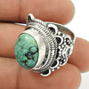 Tibetan Turquoise Natural Gemstone 925 Silver Boho Ring
