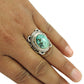 Tibetan Turquoise Natural Gemstone 925 Silver Boho Ring