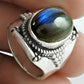 Natural Labradorite Gemstone Ring 925 Silver Wholesale Jewelry Y1