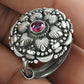 Pink Ruby Gemstone 925 Sterling Silver Statement Adjustable Ring