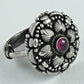 Pink Ruby Gemstone 925 Sterling Silver Statement Adjustable Ring