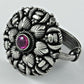 Ruby Gemstone Solid 925 Silver Trendy Adjustable Ring Gift For Her