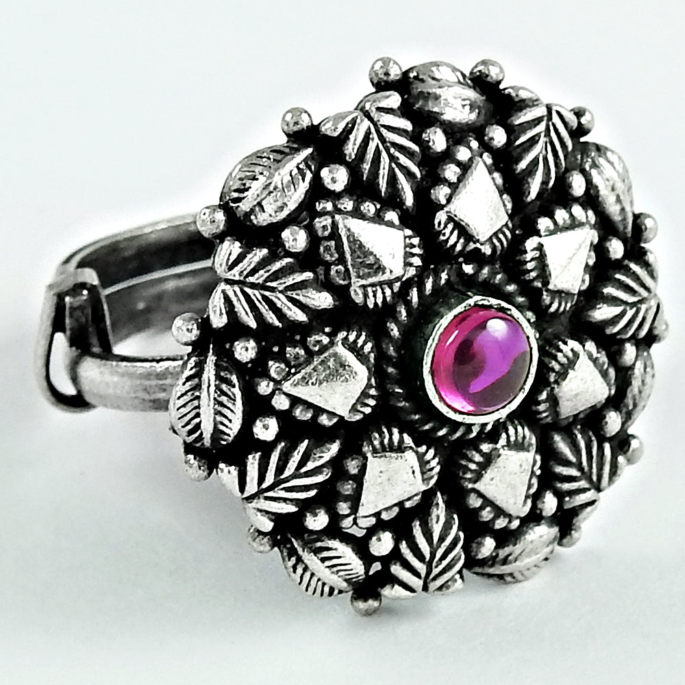 Adjustable Ring Ruby Gemstone 925 Silver Trendy Handmade Jewelry