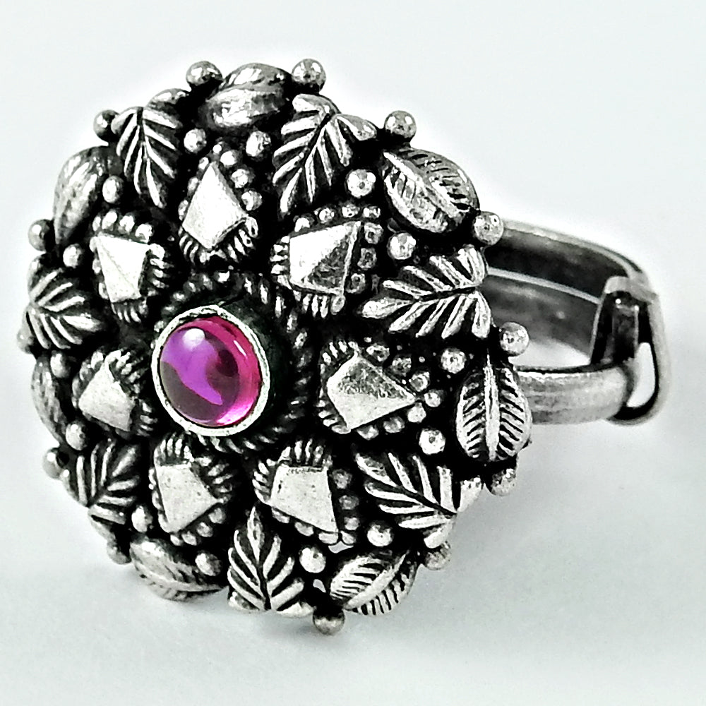Adjustable Ring Ruby Gemstone 925 Silver Trendy Handmade Jewelry