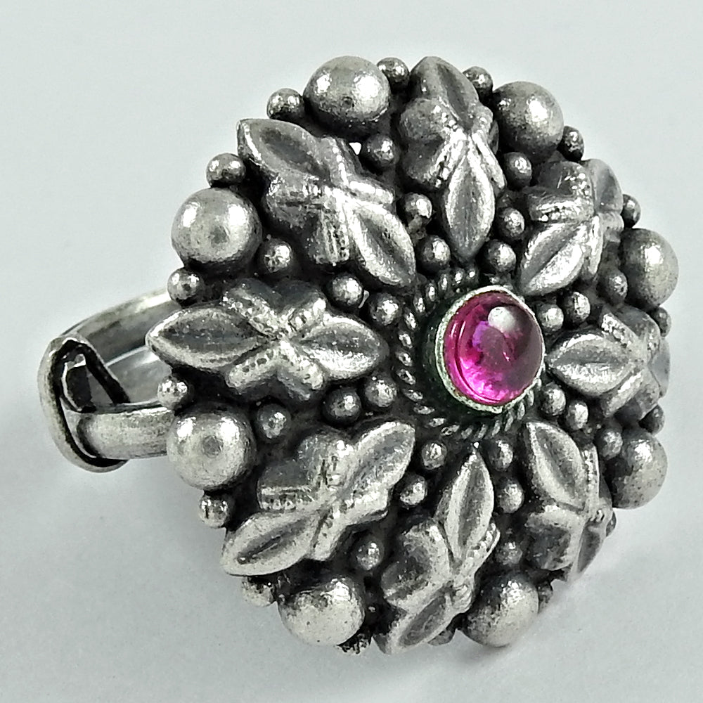 Ruby Gemstone Solid 925 Silver Adjustable Handmade Ring Women Gift