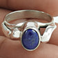 Natural Lapis Lazuli Gemstone Cocktail Tribal Blue Ring 925 Silver Q1