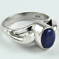 Natural Lapis Lazuli Gemstone Cocktail Tribal Blue Ring 925 Silver Q1