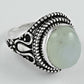 Sterling Silver Oval Natural Rainbow Moonstone Wife Tribal Statement Ring
