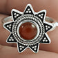 Natural Carnelian Gemstone Solitaire Ethnic Ring 925 Sterling Silver B91