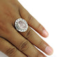 Natural Rose Quartz Gemstone Cocktail Stylish Ring 925 Sterling Silver T9