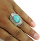 925 Silver Natural Turquoise Statement Vintage Look Ring B4