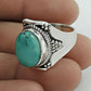 Turquoise Gemstone Sterling Silver Ethnic Boho Statement Artisan New Ring