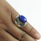 Gift For Her Natural Lapis Lazuli Statement Bohemian Ring 925 Silver U96