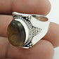 Gift For Woman 925 Silver Natural Tiger Eye Cocktail Vintage Ring B33