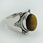 Gift For Woman 925 Silver Natural Tiger Eye Cocktail Vintage Ring B33
