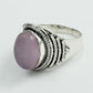 Natural Rose Quartz Statement Vintage Ring 925 Silver Z86
