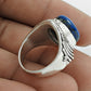 Natural Lapis Lazuli Statement Boho Ring 925 Silver For Girls U23