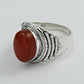 Gift For Woman 925 Silver Natural Carnelian Solitaire Tribal Ring J4