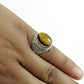 Natural Tiger Eye Statement Tribal Ring 925 Silver For Women K4