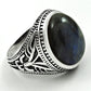 Gift For Woman 925 Silver Natural Labradorite Cocktail Trendy Ring F92