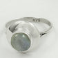 Gift For Her Statement Ring 925 Silver Natural Rainbow Moonstone T6