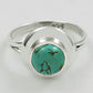 Natural Turquoise Gemstone 925 Sterling Silver Cocktail Ring For Girls Z6