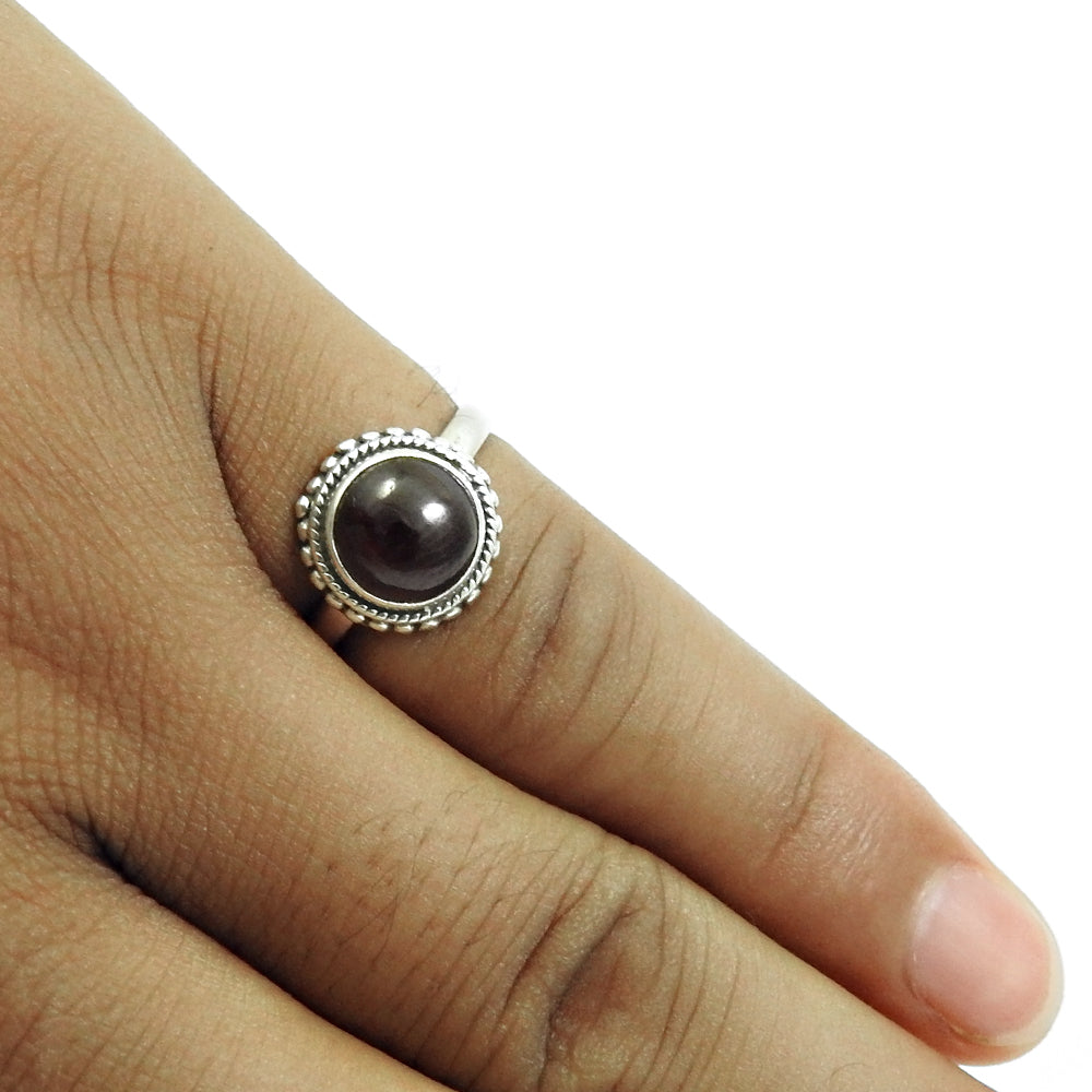 Natural Garnet Trendy Statement Ethnic Root Chakra Ring Sterling Silver
