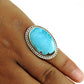 Gift For Woman Cocktail Vintage Ring 925 Silver Natural Turquoise L7