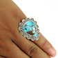 Natural Turquoise 925 Silver Solitaire Artisan Look Ring For Women M7