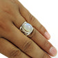 Natural Rainbow Moonstone Gemstone Band Ring 925 Silver For Girls O7