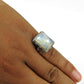 Natural Rainbow Moonstone Cocktail Bohemian Ring 925 Silver For Women P69