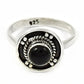 Natural Black Onyx Gemstone Solitaire Vintage Ring 925 Silver For Women E64