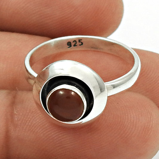 Natural Carnelian Gemstone Statement Ethnic Ring 925 Sterling Silver D73
