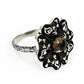 Natural Smoky Quartz Solitaire Flower Ring 925 Silver For Girls T78