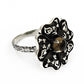 Natural Smoky Quartz Solitaire Flower Ring 925 Silver For Girls T78