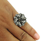 Natural Smoky Quartz Solitaire Flower Ring 925 Silver For Girls T78