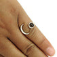 Natural Smoky Quartz Gemstone Solitaire Open Ring 925 Sterling Silver O27