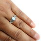 Wedding Gift For Her 925 Silver Natural Larimar Cocktail Vintage Ring N98