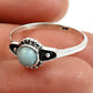 Natural Larimar Gemstone Statement Vintage Ring 925 Silver For Girls U11