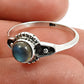 Gift For Woman Solitaire Vintage Ring 925 Silver Natural Labradorite Y11