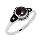 Natural Garnet Gemstone Solitaire Boho Ring 925 Silver For Women I2