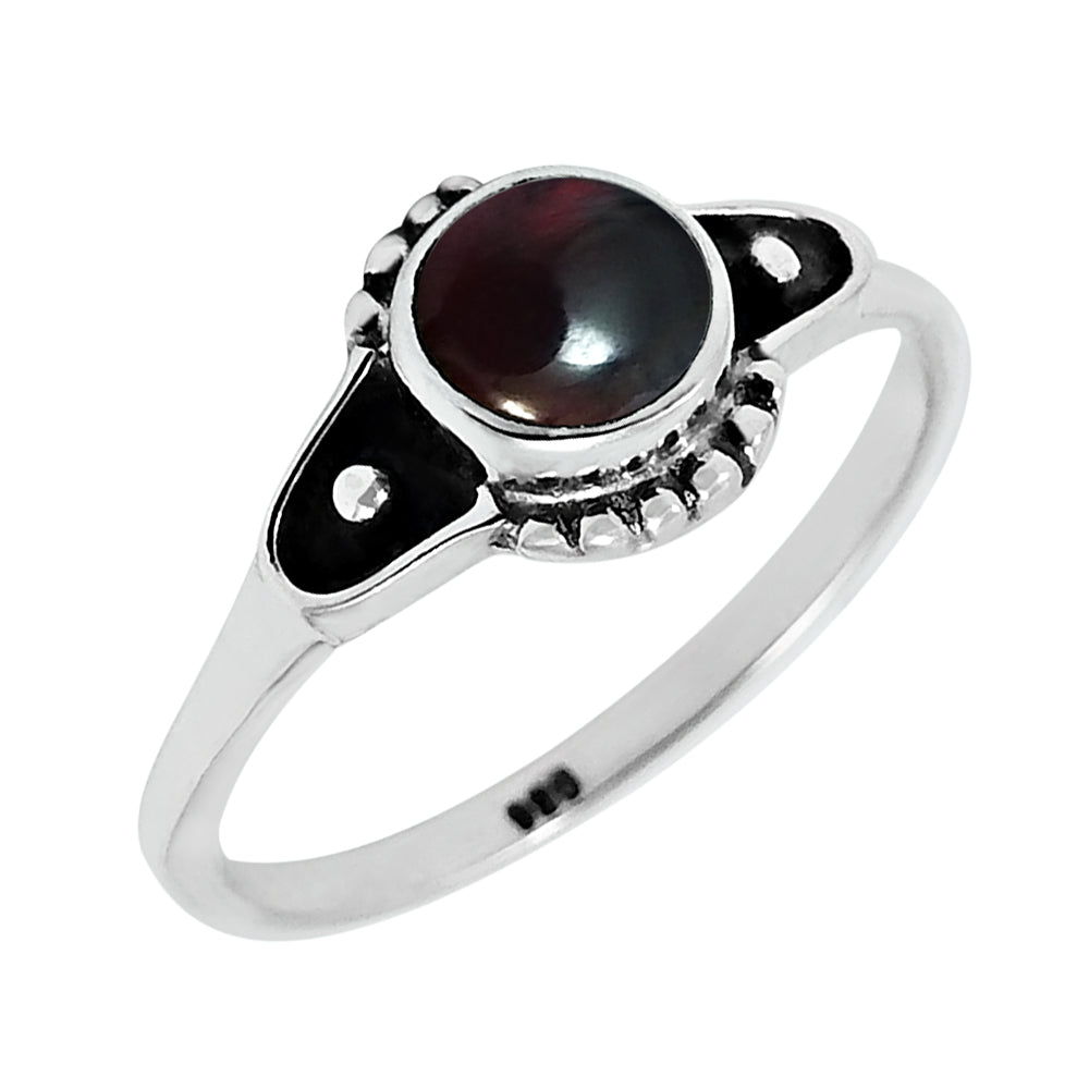 Natural Garnet Gemstone Solitaire Boho Ring 925 Silver For Women I2