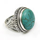 Gift For Woman 925 Silver Natural Turquoise Statement Bohemian Ring U72