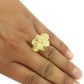 Gift For Woman Natural Citrine Gemstone Beaded Ring 925 Silver L8