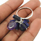 Amethyst Iolite Lapis Kyanite Gemstone Beaded Ring 925 Silver Jewelry D91