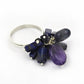 Amethyst Iolite Lapis Kyanite Gemstone Beaded Ring 925 Silver Jewelry D91
