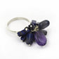 Amethyst Iolite Lapis Kyanite Gemstone Beaded Ring 925 Silver Jewelry D91