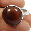Natural Carnelian Gemstone Solitaire Ethnic Ring 925 Silver For Women F14